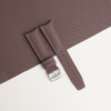 Curved End Dark Brown Sailcloth Rubber Lining Dark Beige Rubber Watch Strap