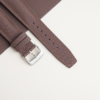 Curved End Dark Brown Sailcloth Rubber Lining Dark Beige Rubber Watch Strap
