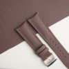Curved End Dark Brown Sailcloth Rubber Lining Dark Beige Rubber Watch Strap