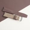Curved End Dark Brown Sailcloth Rubber Lining Dark Beige Rubber Watch Strap