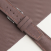 Curved End Dark Brown Sailcloth Rubber Lining Dark Beige Rubber Watch Strap