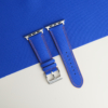 Blue Sailcloth Rubber Lining Orange Epsom Apple Watch Band