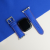 Blue Sailcloth Rubber Lining Orange Epsom Apple Watch Band