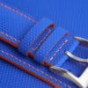 Blue Sailcloth Rubber Lining Orange Epsom Apple Watch Band