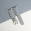 Light Grey Sailcloth Rubber Lining Yellow Alligator Leather Apple Watch Band