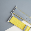 Light Grey Sailcloth Rubber Lining Yellow Alligator Leather Apple Watch Band