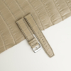 Micro Stitch Beige Alligator Leather Watch Strap