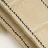 Micro Stitch Beige Alligator Leather Watch Strap