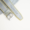 Silver Lizard Lining Miami Blue Epsom Leather Watch Strap