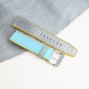 Silver Lizard Lining Miami Blue Epsom Leather Watch Strap