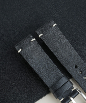 Black Vachetta Lining Black Epsom Leather Fixed Bars Watch Strap