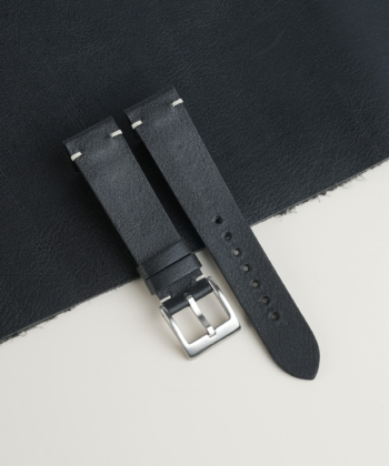 Black Vachetta Lining Black Epsom Leather Fixed Bars Watch Strap