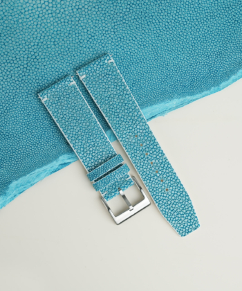 Turquoise Stingray Lining White Epsom Leather Watch Strap