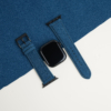 Full Padded Dark Aqua Blue Alcantara Apple Watch Band 8 Full Padded Dark Aqua Blue Alcantara Apple Watch Band