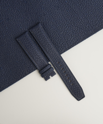 Navy Togo Lining Red Alran Sully Leather Watch Strap