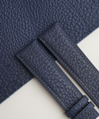 Navy Togo Lining Red Alran Sully Leather Watch Strap