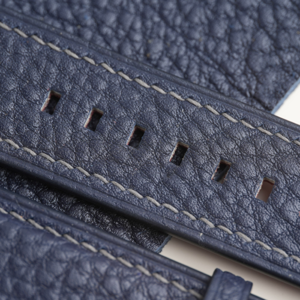 Navy Togo Lining Red Alran Sully Leather Watch Strap