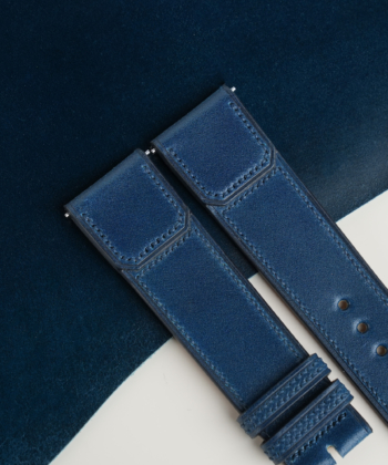 Dark Blue Shell Cordovan CF Rev Leather Watch Strap