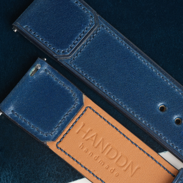 Dark Blue Shell Cordovan CF Rev Leather Watch Strap 7 Dark Blue Shell Cordovan CF Rev Leather Watch Strap