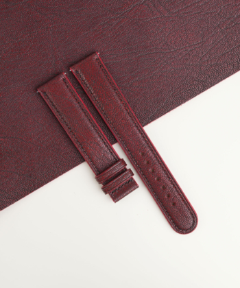 Red Alran Fat Nat Leather Lining Brick Rubber Watch Strap