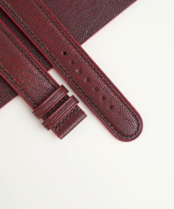 Red Alran Fat Nat Leather Lining Brick Rubber Watch Strap