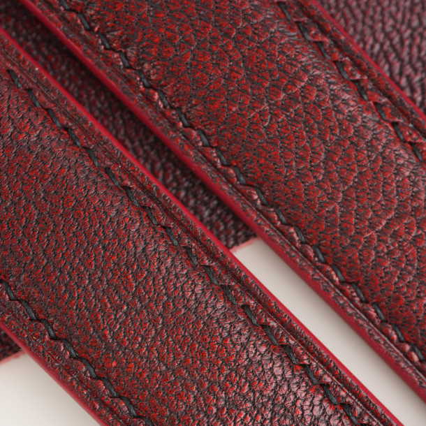 Red Alran Fat Nat Leather Lining Brick Rubber Watch Strap
