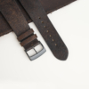 Curved End Tawny Brown Habana Lining Golden Epsom Leather Watch Strap