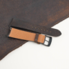 Curved End Tawny Brown Habana Lining Golden Epsom Leather Watch Strap