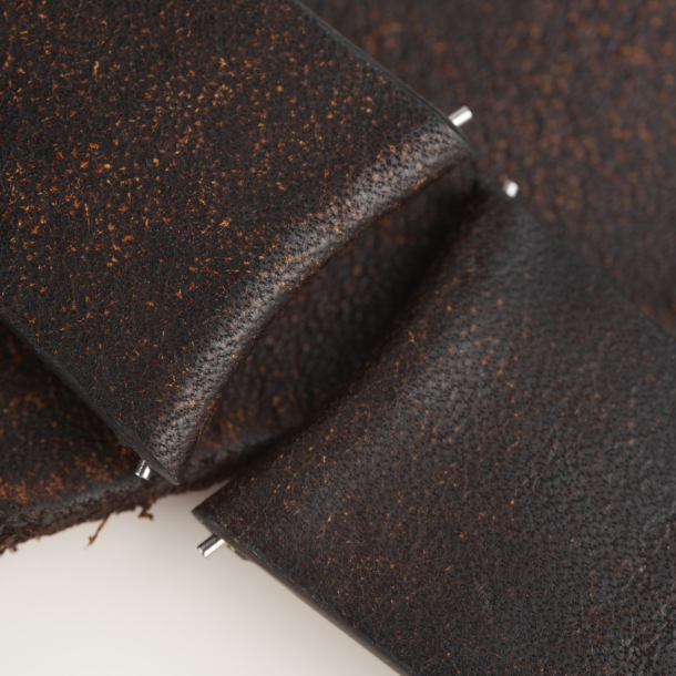 Curved End Tawny Brown Habana Lining Golden Epsom Leather Watch Strap