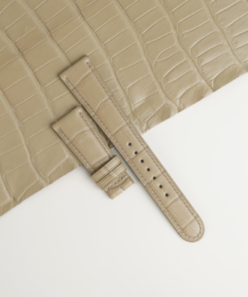Beige Alligator Lining Midnight Blue Alligator Leather Watch Strap