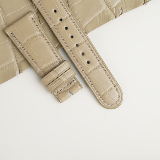 Beige Alligator Lining Midnight Blue Alligator Leather Watch Strap