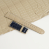 Beige Alligator Lining Midnight Blue Alligator Leather Watch Strap