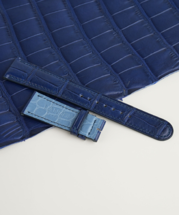 Dark Blue Alligator Lining Light Water Alligator Leather Watch Strap