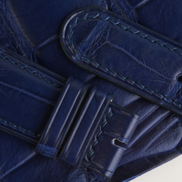 Dark Blue Alligator Lining Light Water Alligator Leather Watch Strap
