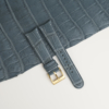 Curved End Stone Grey Alligator Lining Mid Night Blue Alligator Leather Watch Strap