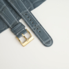 Curved End Stone Grey Alligator Lining Mid Night Blue Alligator Leather Watch Strap