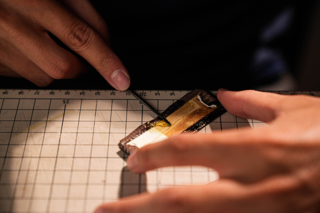 hand stitching over machines