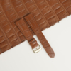 Cognac Alligator Folded Edges Leather Watch Strap