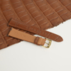 Cognac Alligator Folded Edges Leather Watch Strap