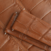Cognac Alligator Folded Edges Leather Watch Strap