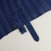 Curved End Dark Blue Alligator Lining Navy Swift Leather Watch Strap