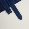 Curved End Dark Blue Alligator Lining Navy Swift Leather Watch Strap