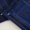Curved End Dark Blue Alligator Lining Navy Swift Leather Watch Strap