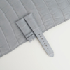 Light Grey Alligator Folded Edge Leather Watch Strap