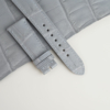 Light Grey Alligator Folded Edge Leather Watch Strap