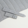 Light Grey Alligator Folded Edge Leather Watch Strap