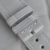 Light Grey Alligator Folded Edge Leather Watch Strap