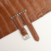 Cognac Alligator Lining Dark Brown Epsom Leather Apple Watch Band