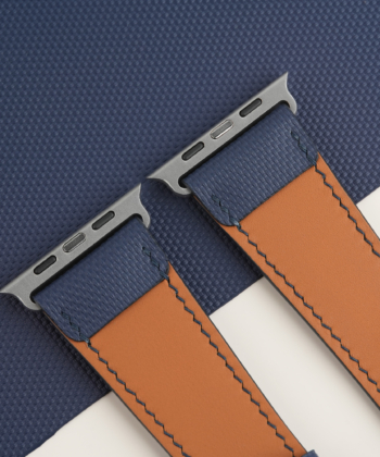 Navy Sailcloth Rubber Apple Watch Ultra Band