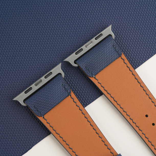 Navy Sailcloth Rubber Apple Watch Ultra Band